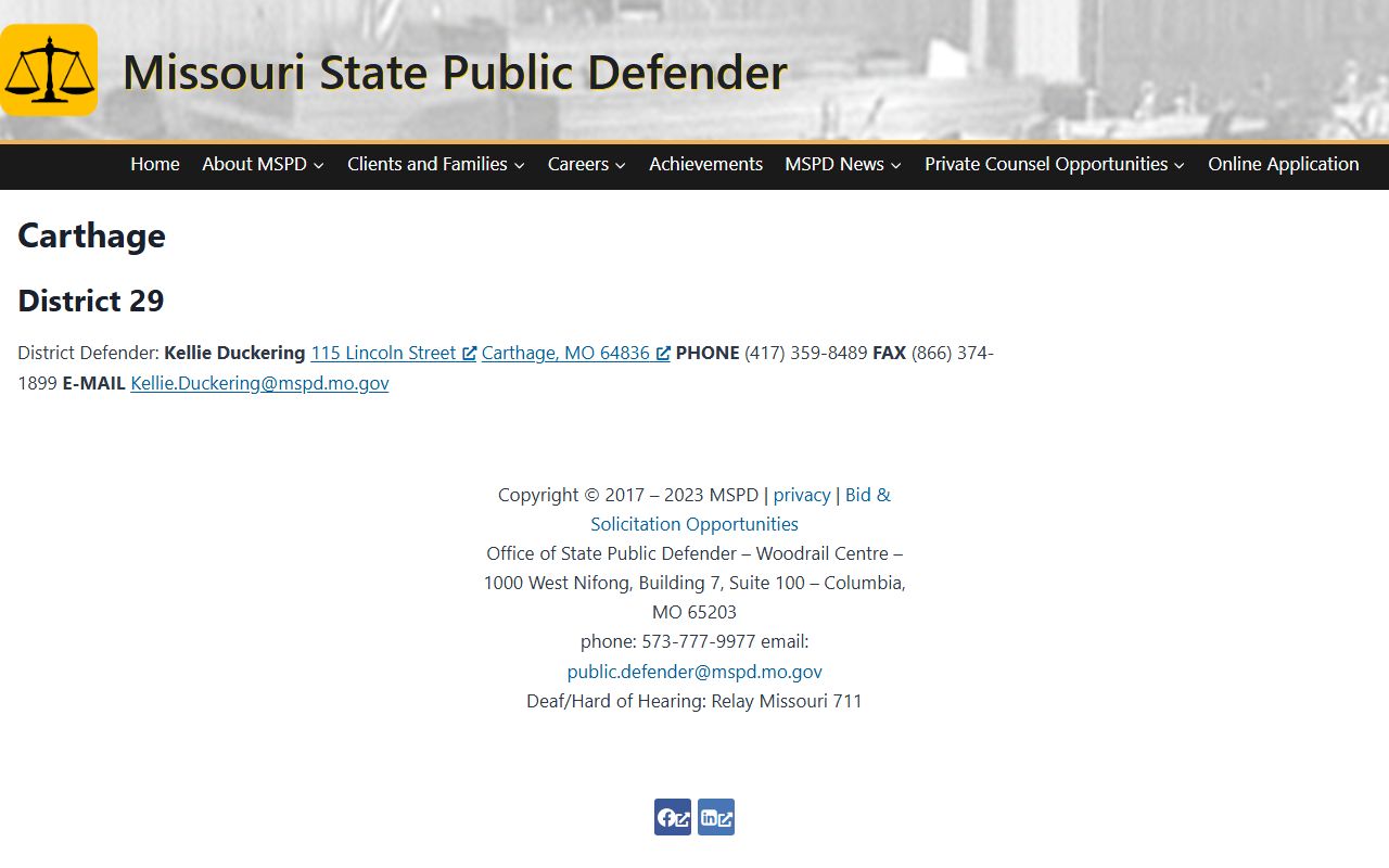 Newton County Circuit Clerk records and public defender district contact distinction
