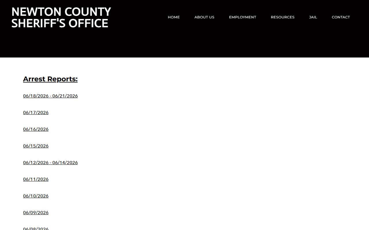 Newton County arrest records sheriff arrest reports