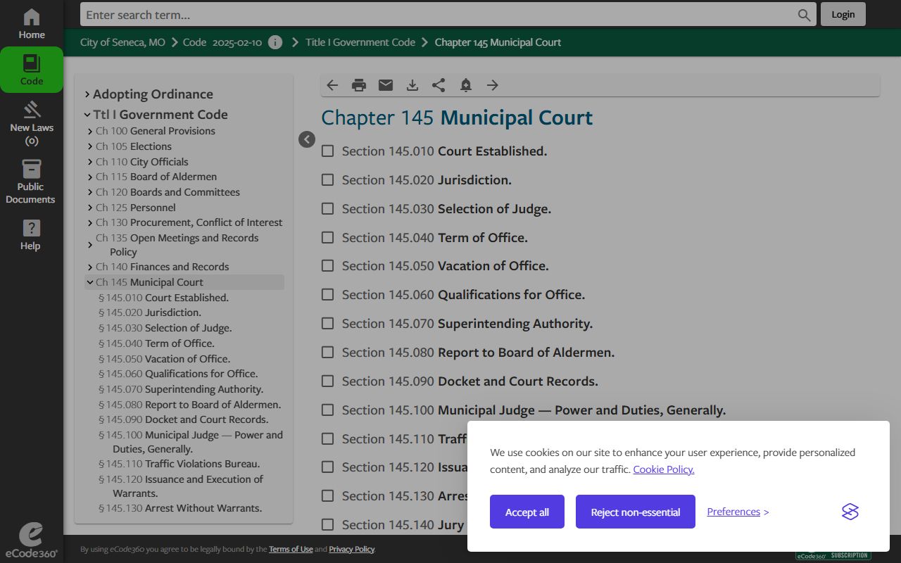 Newton County court dockets Seneca municipal court docket code