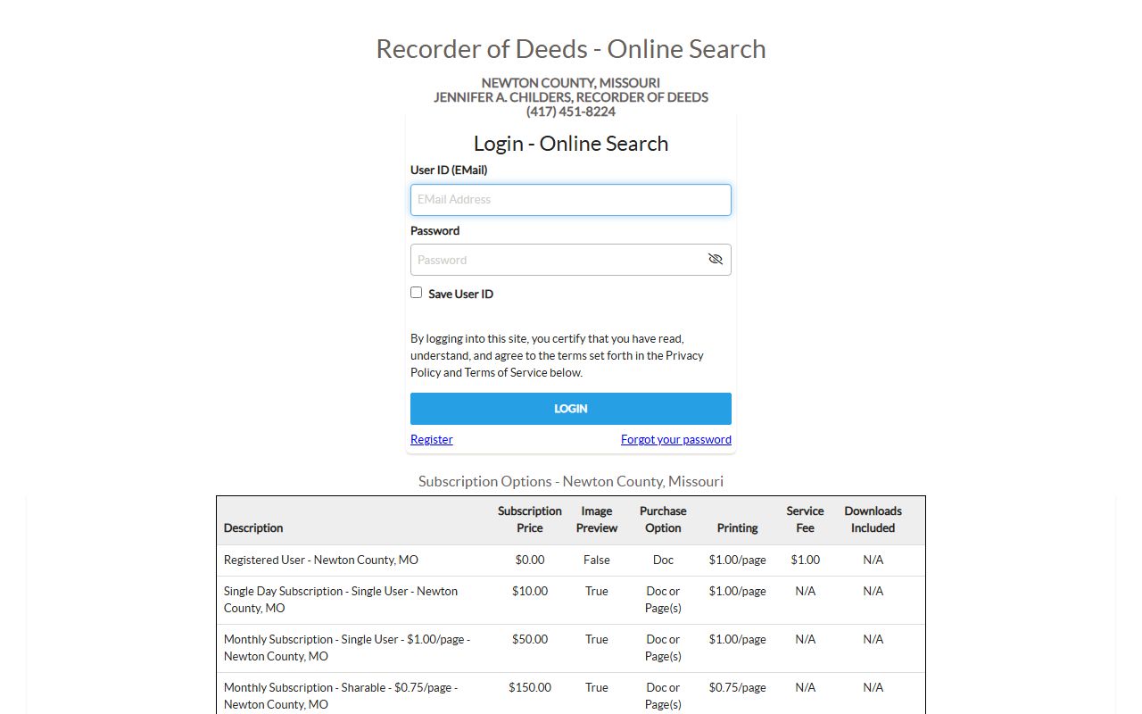 Newton County court records iCounty recorder search