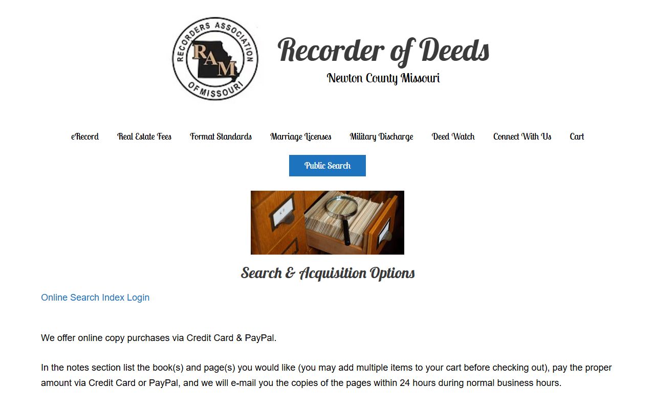 Newton County court records recorder public search and online copies