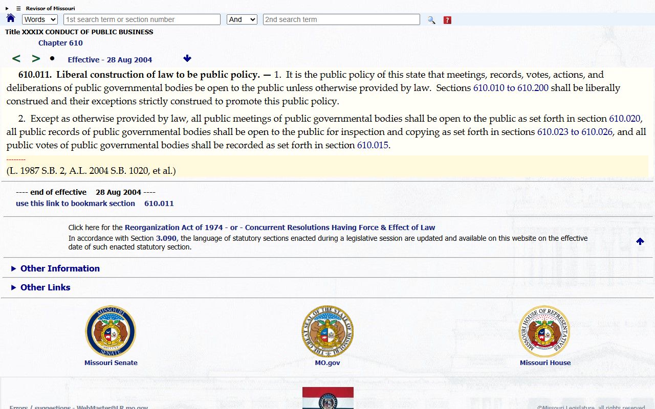 Newton County court records Missouri Sunshine Law
