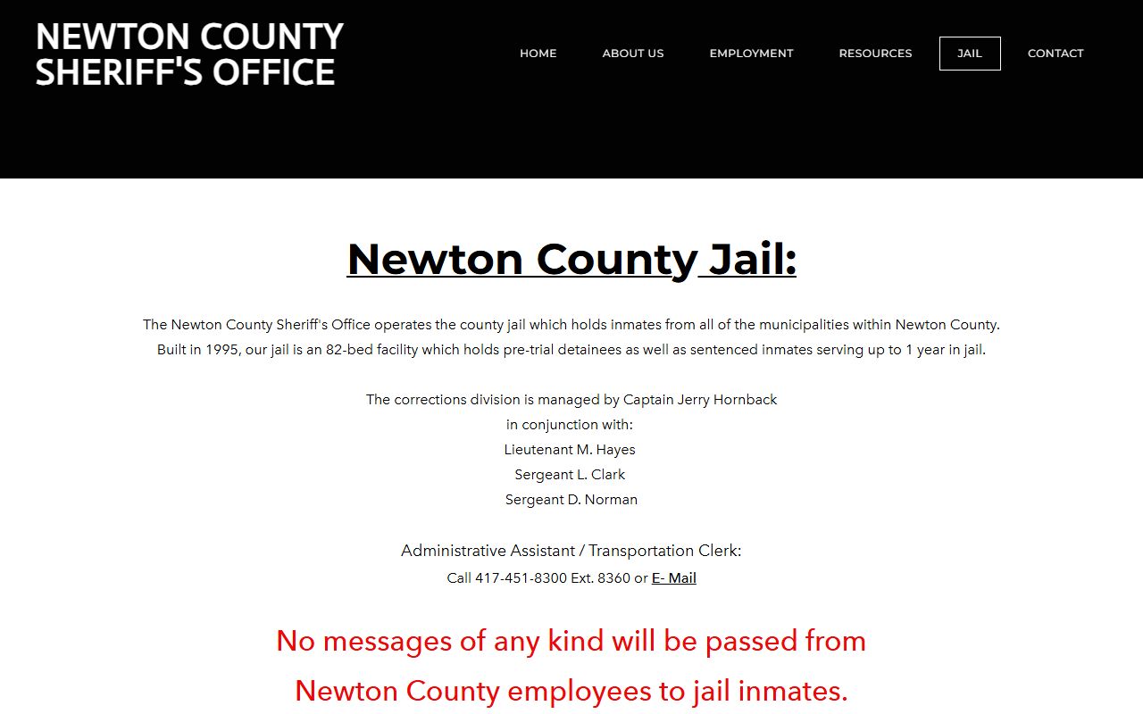 Newton County inmate records jail information