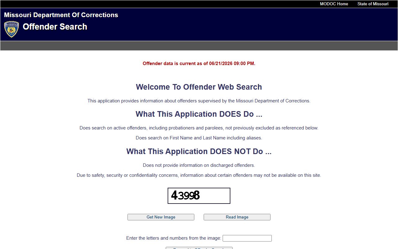 Newton County warrant records Missouri DOC offender search